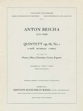 Illustration de Quintette op. 88/1 en mi m