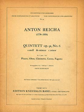 Illustration de Quintette op. 91/6 en do m