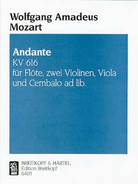 Illustration de Andante K 616 pour flûte, 2 violons, alto et clavecin ad lib.