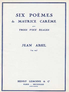 Illustration de Six poèmes de Maurice Carême pour 3 voix égales a cappella op. 109