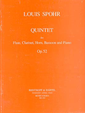 Illustration de Quintette op. 52 pour flûte, clarinette, cor, basson et piano