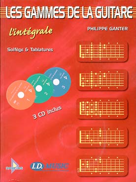 Illustration de Les Gammes de la guitare : gammes, modes et arpèges pour l'improvisation (solfège et Tab) - L'intégrale des 3 volumes