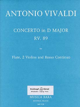 Illustration de Concerto RV 89 en ré M pour flûte, 2 violons et basse continue