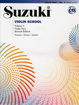 Illustration de SUZUKI Violin School (édition révisée) - Vol. 3 (français/espagnol/italien) avec CD play-along