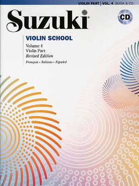 Illustration de SUZUKI Violin School (édition révisée) - Vol. 4 (français/espagnol/italien) avec CD play-along