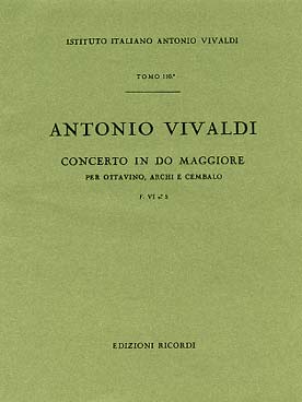 Illustration de Concerto F. VI/5 en do M pour flûte piccolo, cordes et clavecin - Conducteur