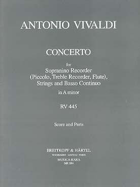 Illustration de Concerto RV 445 en la m pour flûte piccolo, cordes et basse continue