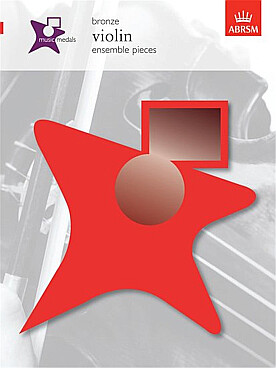 Illustration music medals violin ensemble : bronze