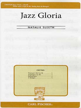 Illustration de Jazz gloria pour SATB, 3 trompettes,  bongos et contrebasse - Parties séparées