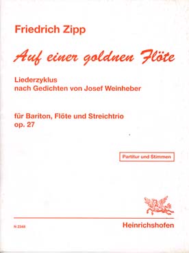 Illustration de Auf einer goldenen Flöte op. 27 pour  baryton, flûte et trio à cordes
