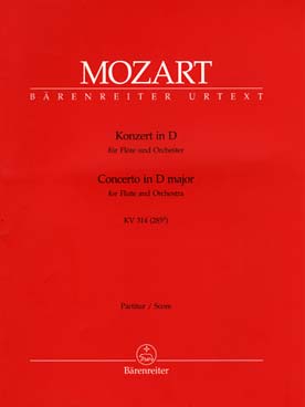 Illustration de Concerto N° 2 pour flûte KV 314 (285d) en ré M (conducteur et parties)