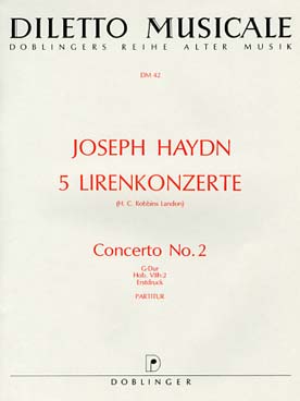 Illustration de Concerto N° 2 pour 2 liren Hob VIIh:2 pour 2 liren (flûtes à bec), 2 cors, 2 violons, 2 altos, violoncelle - Conducteur