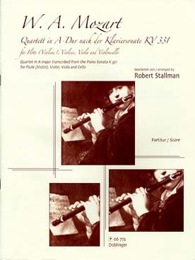 Illustration de Quatuor en la M d'après la sonate pour piano K 331 - Conducteur