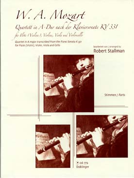 Illustration de Quatuor en la M d'après la sonate pour piano K 331 - Parties séparées