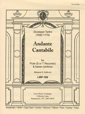 Illustration de Andante cantabile for flute (S ou T) et b.c.