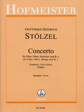 Illustration de Concerto pour flûte, hautbois, cordes et basse continue (parties)