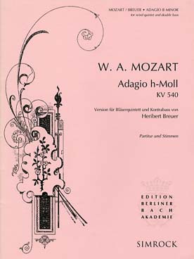 Illustration mozart adagio k 540 en si min