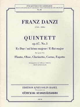 Illustration danzi quintette op. 67 n° 3 en mi b maj