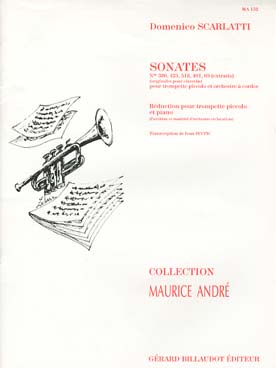 Illustration de Sonates N° 380, 423, 518, 401 et 69 pour trompette piccolo et piano (extraits)   