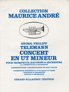 Illustration de Concerto en ut m pour 2 trompettes ou trompette et hautbois, et orchestre - Conducteur  