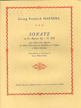 Illustration haendel sonate op. 1/12 en fa maj