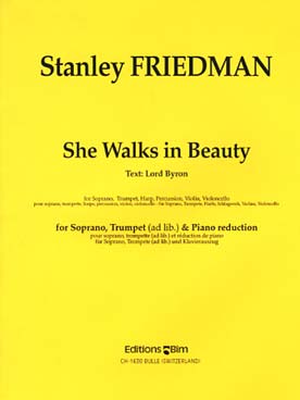 Illustration de She walks in beauty pour soprano, trompette et piano