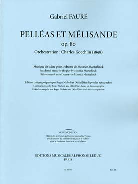 Illustration de Pelléas et Mélisande op. 80 - Édition critique de R. Nichols et O. Nies d'après les autographes