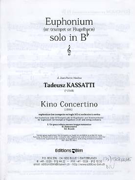Illustration de Kino concertino pour euphonium et orchestre à cordes - Parties