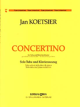 Illustration de Concertino pour tuba et orchestre à cordes, réd. piano