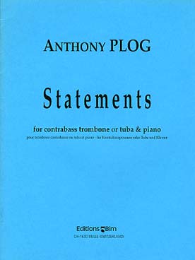 Illustration de Statements pour trombone contrebasse ou tuba et piano