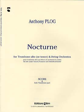 Illustration de Nocturne pour trombone alto (ou ténor) et orchestre à cordes - Conducteur