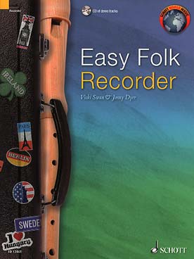 Illustration de EASY FOLK RECORDER : 52 airs traditionnels du monde entier, avec CD d'écoute + accompagnements piano PDF et MP3 à télécharger gratuitement sur schott-music.com/web-codes