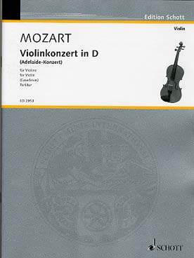 Illustration de Concerto K Anh. 294a en ré M "Adélaïde" pour violon et orchestre - Conducteur