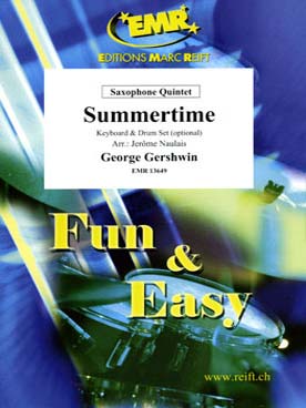 Illustration de Summertime pour quintette de saxophones avec percussion et piano en option