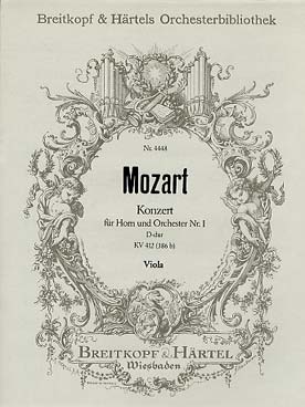 Illustration de Concerto pour cor et orchestre N° 1 en ré M KV 412 (386 b) - Alto
