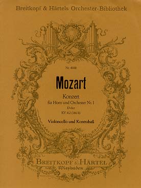 Illustration de Concerto pour cor et orchestre N° 1 en ré M KV 412 (386 b) - Violoncelle