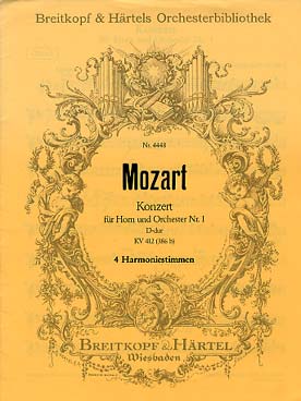 Illustration de Concerto pour cor et orchestre N° 1 en ré M KV 412 (386 b) - Harmonie