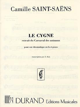 Illustration de Le Cygne extrait du Carnaval des animaux pour cor chromatique en fa et piano
