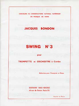 Illustration de Swing N° 3 pour trompette et orchestre à cordes, réd. piano