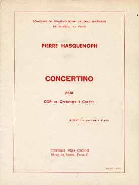 Illustration de Concertino pour cor et orchestre à cordes, réd. piano