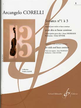 Illustration corelli sonates n° 1 a 3 op. 5