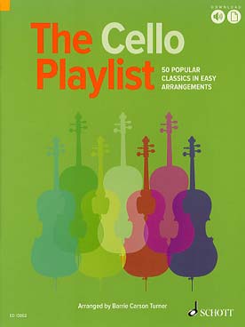 Illustration de The PLAYLIST : 50 pièces classiques avec accompagnements piano PDF et MP3 à télécharger - Violoncelle