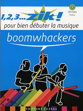 Illustration de 1, 2, 3... ZIK : pour bien débuter la musique - boomwhackers : livret et CD, à partir de 7 ans