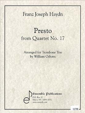 Illustration haydn presto du quatuor n° 17