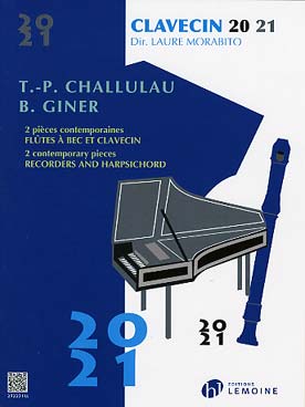 Illustration de CLAVECIN 20 21 - Vol. 2 : 2 pièces contemporaines pour flûte à bec et clavecin