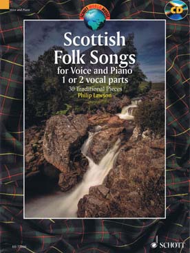 Illustration de SCOTTISH FOLK SONGS : 30 morceaux traditionnels pour 1 ou 2 voix et piano