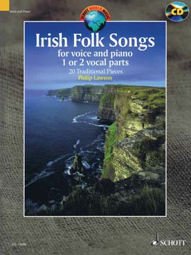 Illustration de IRISH FOLK SONGS : 20 morceaux traditionnels pour 1 ou 2 voix et piano