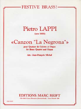 Illustration de Canzon "La Negrona" pour quatuor de  cuivres et orgue
