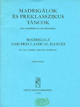 Illustration de MADRIGALS AND PRECLASSICAL DANCES de Praetorius, Franck, Dowland, Hassler, Jannequin, Lully, Scandellus... conducteur de poche