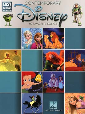 Illustration contemporary disney for easy guitar